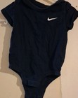 Nike Navy Cotton Knit Logo Bodysuit One-Piece Short Sleeve Snap 6 Months — photo 1