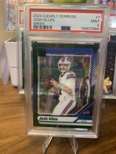 Josh Allen 2024 Panini Clearly Donruss Green /25 PSA 9 POP 1 BILLS MAFIA!