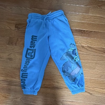 Disney Stitch Blue Graphic Sweatpants Unisex Kids Size 5/6 Drawstring
