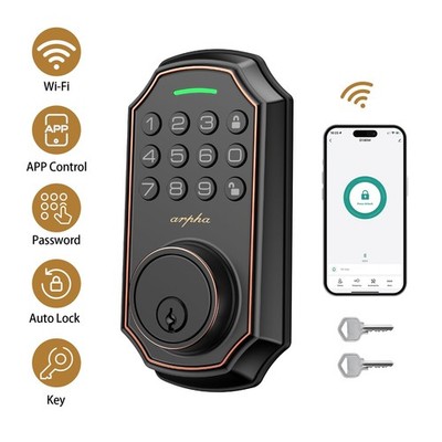 Arpha Keyless Entry Smart Door Lock WiFi Keypad Alexa Google App Auto Lock D180W
