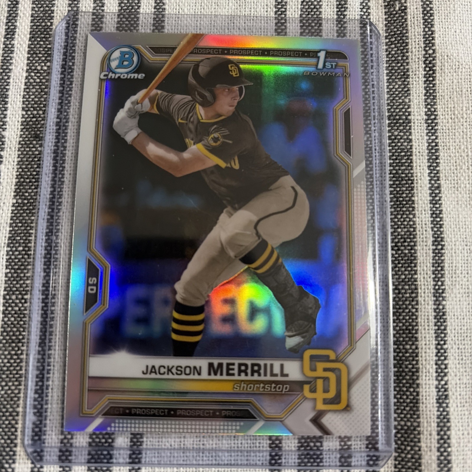 Jackson Merrill 2021 Bowman Chrome Draft REFRACTOR #BDC-119 1ST BOWMAN
