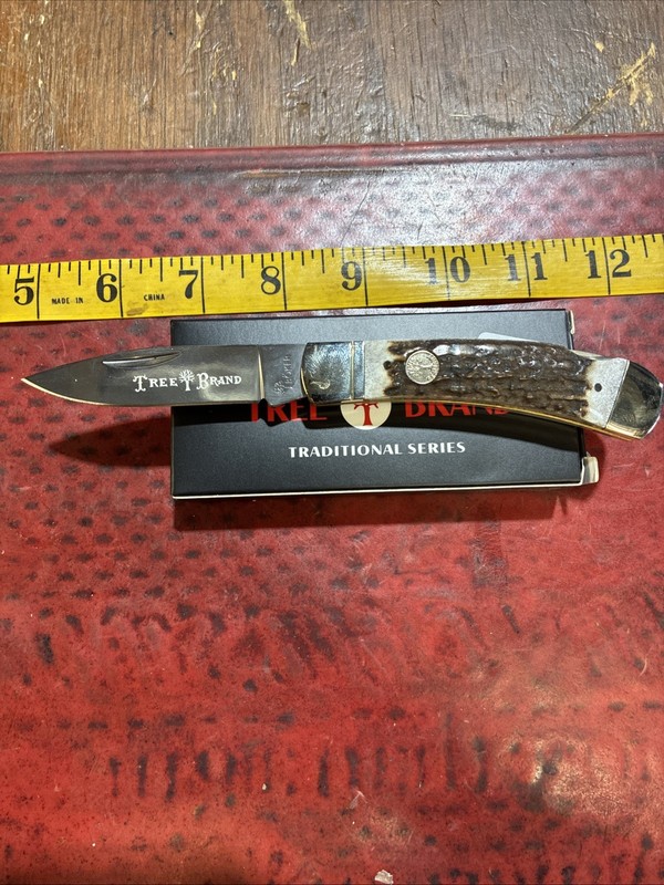 BOKER® Treebrand Lockback Stag Classic Pocket Hunting Knife 2.95" D2 Blade Brown