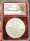 2021 (S) Struck at San Francisco Emergency Production Silver Eagle T-2, NGC MS70