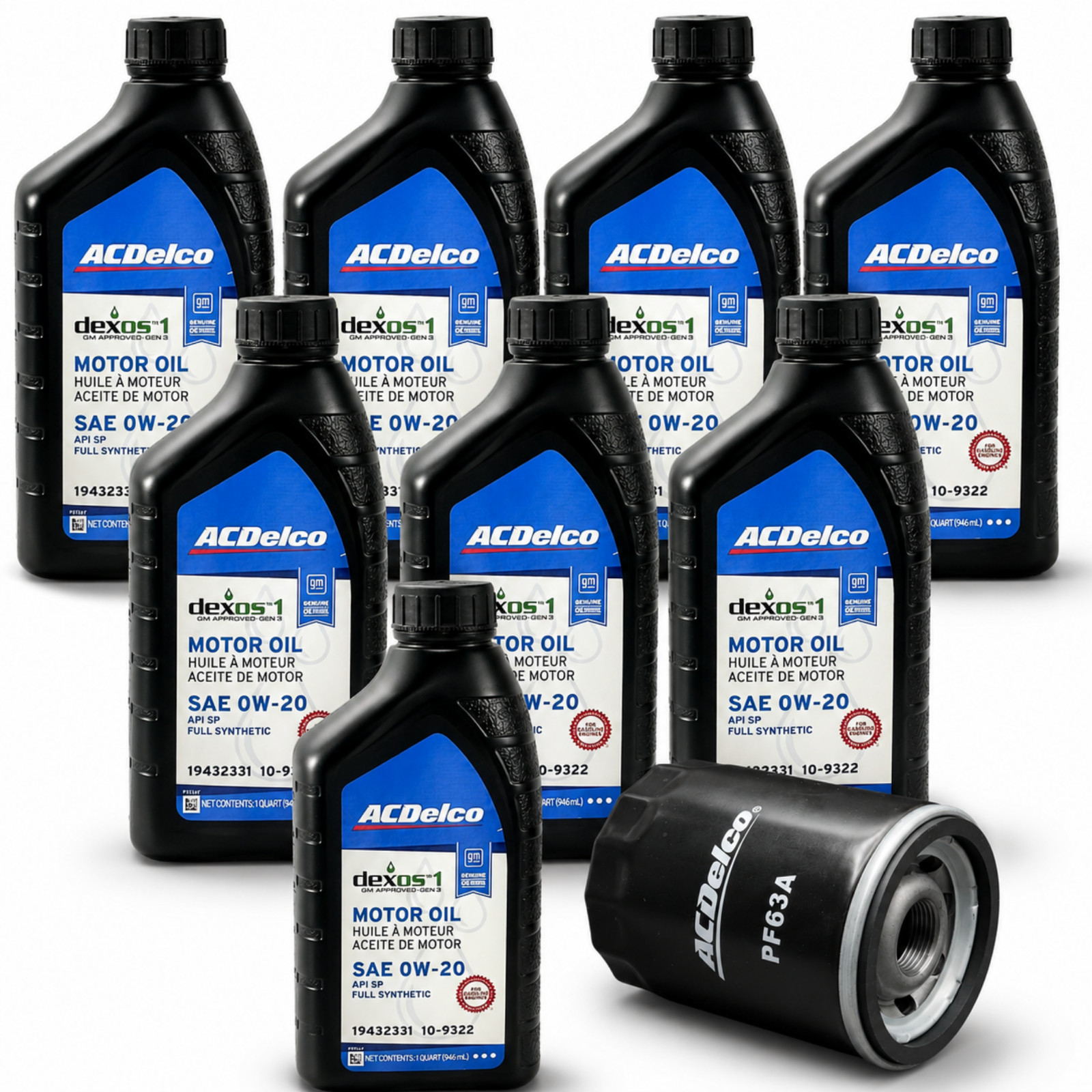 ACDelco 10-9322 (19432331) 0W-20 Oil Change Kit PF63A Fits 2014-Current 5.3 6.2