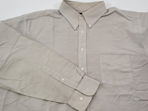 II) Stafford Men Travel Oxford Gray Regular Button Down Collar Shirt 17.5 34/35 - Picture 15 of 15
