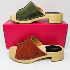 Swedish Hasbeens Women's Rost / Olive Combo Clog Size 7 B - Medium