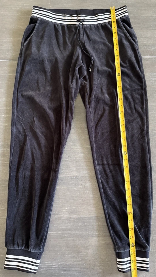 Pantalones Juicy Couture para mujer medianos negros polar ropa de calle al aire libre elásticos Y2K Foto 3 de 4