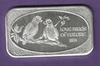 LOVE BIRDS OF NATURE  .999 SILVER ART BAR