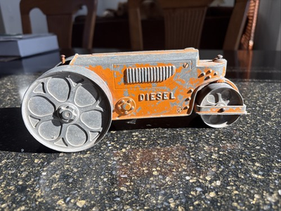 #ad Vintage Hubley Diesel Steam Roller #480 Cast Metal Toy Truck Original Paint $22.94