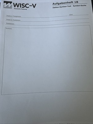 Aufgabenheft 1B WISC-V Kinder - 20 Stück