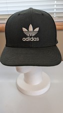 Adidas Trefoil Baseball Flat Brim Snapback Hat Black One Size Fits Most OSFM 