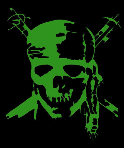 Skull Pirates of the Caribbean Vinyl Decal Sticker Johnny Depp USA Seller - Foto 7 di 11