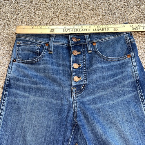 Madewell Blue Denim 10" High-Rise Skinny Jeans Womens Stretch Size 27 X 27.5 - Picture 5 of 13