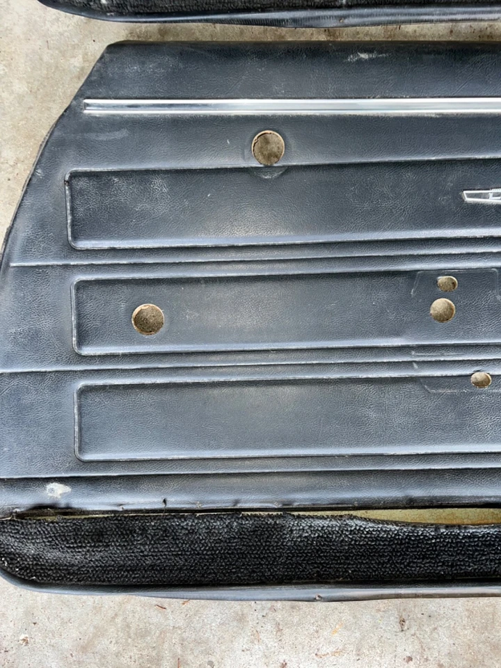 Pontiac Lemans GTO LH RH originales OEM GM 1968 paneles de moldura de puerta negros 68 Foto 4 de 4