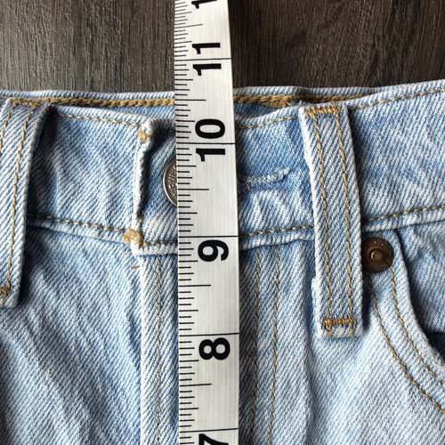 Levis Jean Shorts Womens 25 Blue Wedgie Raw Hem Premium Stretch Denim Cut Off - Picture 7 of 8