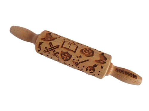 Mood for Wood Embossing Rolling Pin Harry Potter Designs Cookies Roller Wooden - Picture 3 of 5