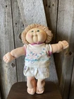 Cabbage Patch Doll 1990 First Edition Pro Tennis Blonde Hair w/ Braid Green Eyes