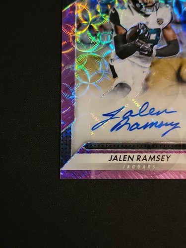 2016 Panini Prizm Jalen Ramsey Purple Scope RC Auto /99 - Picture 6 of 12