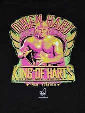 New Pro Wrestling Crate Tees Owen Hart King of Harts 1965-Forever T-Shirt XL