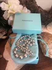 4 . TIFFANY  Co 925 Sterling Silver Graduated Ball Beaded Necklace 16", 27.6g