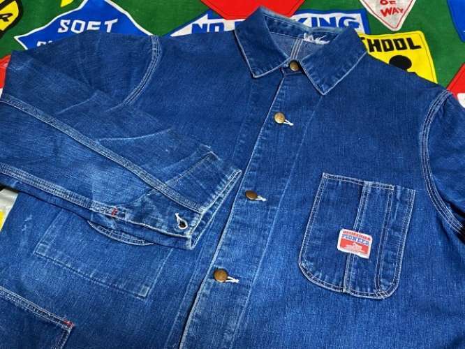 PIONEER 1950s Vintage Denim Coverall Work Jacket Made in USA PIONEER 1950s Vintage Denim Coverall Work Jacket Made in USA