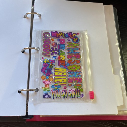 VTG Lisa Frank Zipper Planner Mini Pouch Girl Power 🌈✌️ - Picture 3 of 9