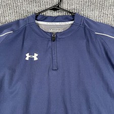 Under Armour Pullover Jacket Youth Boys XL Blue Long Sleeve 1/4 Zip Loose Fit