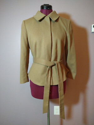 Ann Taylor Women's Wool Blend Long Sleeve Belted Jacket Coat