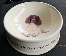 Grande ciotola acqua ceramica inglese Springer Spaniel Best of Breed di Naturecraft 