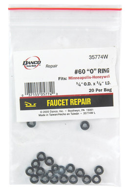 Danco 1/4 in. OD x 1/8 in. ID, Rubber, #60 O-Ring,1 per bag, 35744W