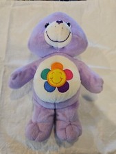 Care Bear Harmony Bear Plush 10" Purple / Rainbow Flower Stuffed Animal
