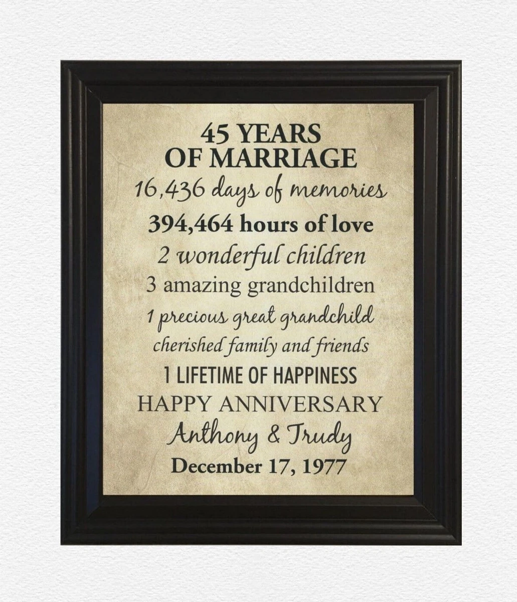 45th Anniversary Gift for Wife 45 Year Wedding Anniversary Gifts