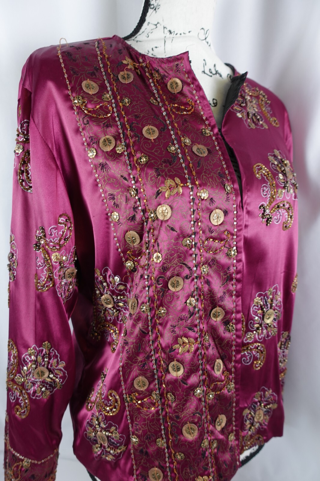 Chicos Women's Hook Loop Jacket Size 2 Jeweled Gy… - image 19