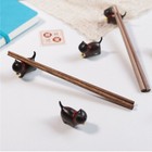 Handmade Cat Holder For Chopsticks Wood Tea Pet Small Table Decoration Creative