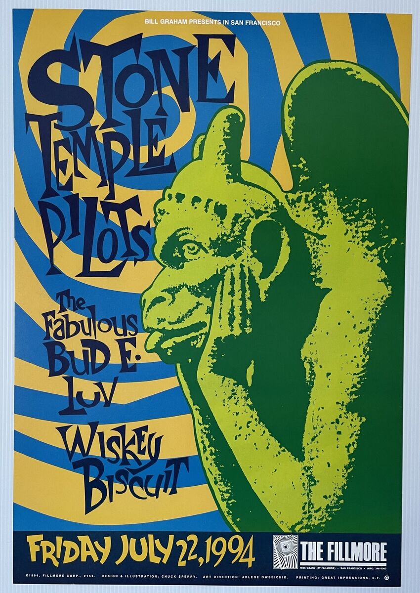 Stone Temple Pilots Concert Poster 1994 F-155 Fillmore | eBay Stone Temple Pilots Concert Poster 1994 F-155 Fillmore | eBay