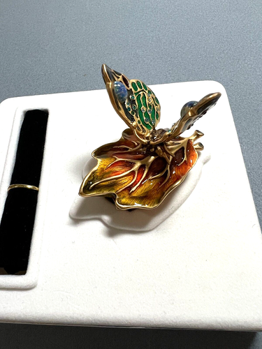 Estee Lauder Intuition 2003 Bejeweled Butterfly Compact; J Strongwater; firmato - Foto 2 di 15