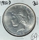 1922-D PEACE SILVER DOLLAR - BU ~BEAUTIFUL COIN~