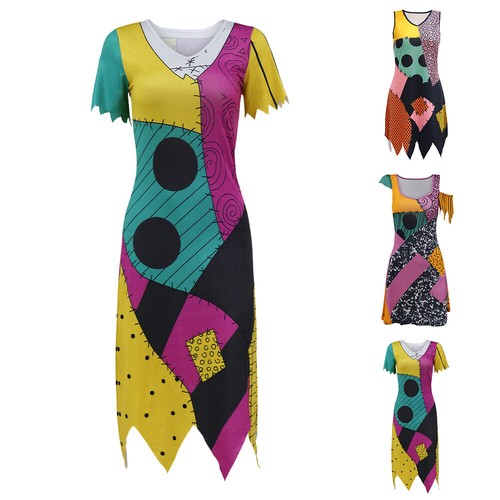 Pesadilla antes de Navidad Sally Cosplay Disfraz Mujer Halloween Fiesta Vestido - Imagen 2 de 27