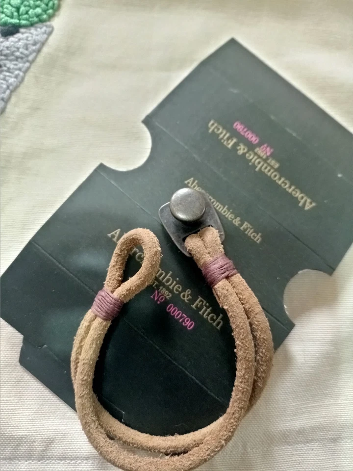pulsera vintage abercrombie and fitch para hombre - pulsera vintage de cuero natural Foto 4 de 4