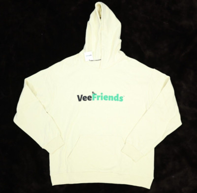 VeeFriends Classic Hoodie Cream Pullover Long Sleeve Sweatshirt 400 GSM Mens XL