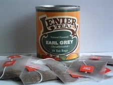 Lenier's Decaf. Earl Grey Biodegradable Tea Bags 18 Count Reusable Tins
