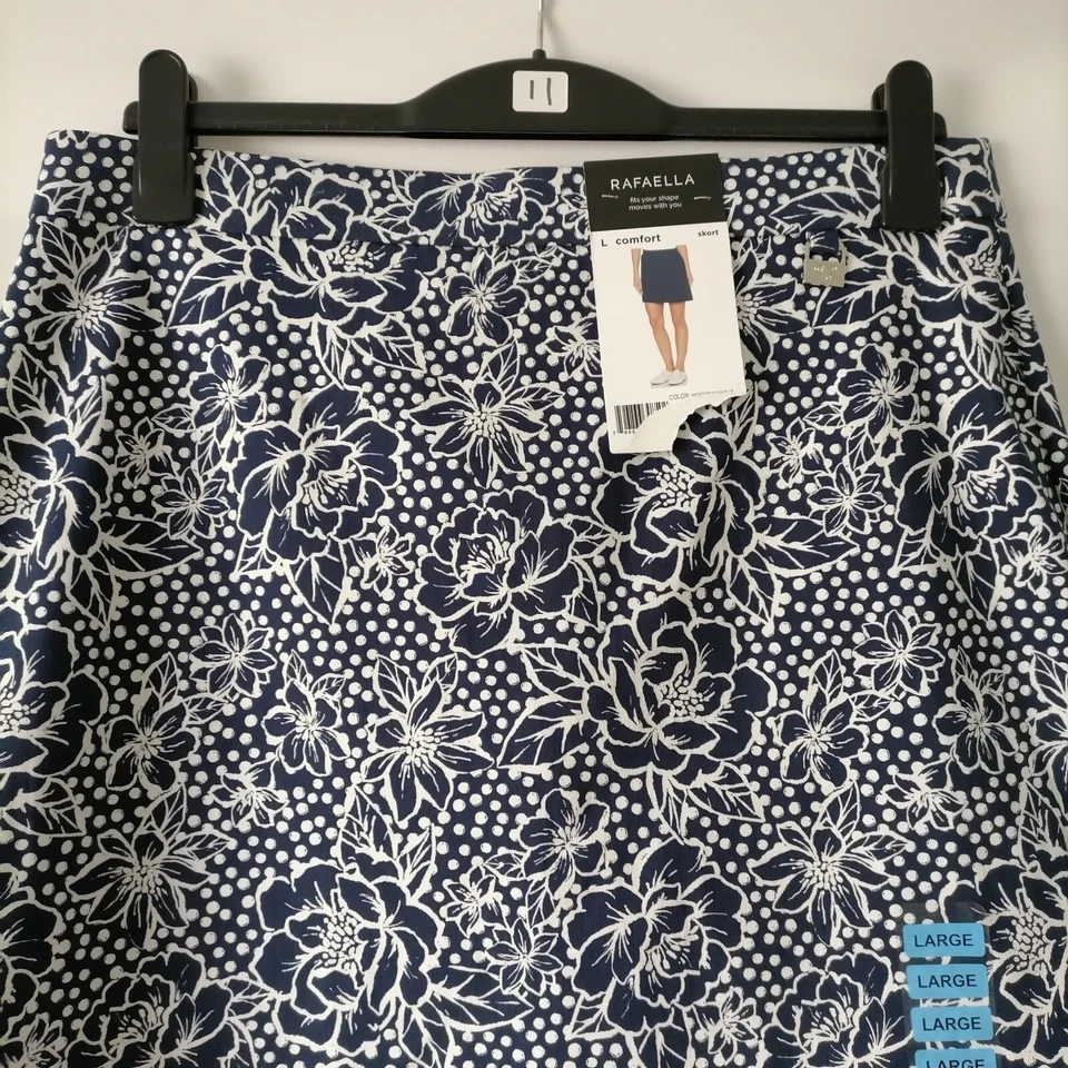 Pantalones cortos Rafaella para mujer azul marino floral a lunares cómodos se adapta a tu forma talla L nuevos con etiquetas Foto 2 de 4
