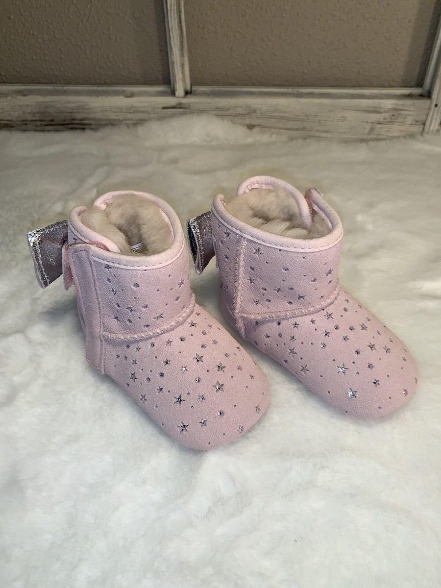 UGG 2019 JESSE BOW II STARGIRL BOOTIES BABY PINK CRIB TODDLER ORIG