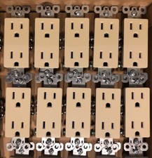 LOT OF 10 Legrand 885-I Decorator Receptacle, 15A, 125V, Ivory