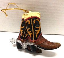 Country Western Cowboy Boots 3" Tall Christmas Ornament
