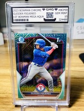 2023 Bowman Chrome Gleider Figuereo 1st Mega Box Aqua /225 GMG Graded 10 Gem 💎