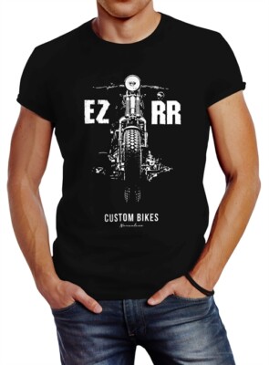 Herren T-Shirt Biker Motorrad Custom Bikes Motiv Slim Fit Neverless 