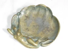 vintage antique ornate nude woman Art Nouveau tray ashtray lady detail pin dish