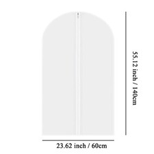 5Pcs Garment Bag Travel Suit Dress Storage Clear Cover Full Zipper Coat Carrier