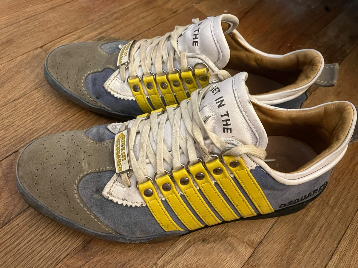 スニーカー DSQUARED2 Men Sneakers Yellow Cream SNM0332592C7159 M536 Super Rare Dsquared2 Gray Blue Yellow Sneakers - Euro Size